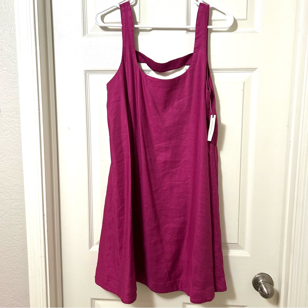 NWT Maeve Anthropologie Lorraine Sleeveless Mini Dress in Magenta Size Medium - Picture 2 of 12